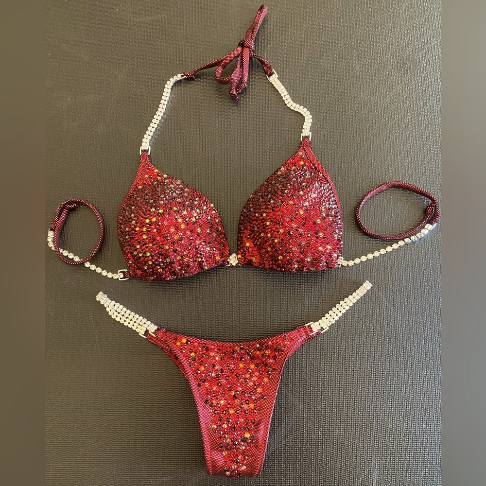 Red bikini competition suit